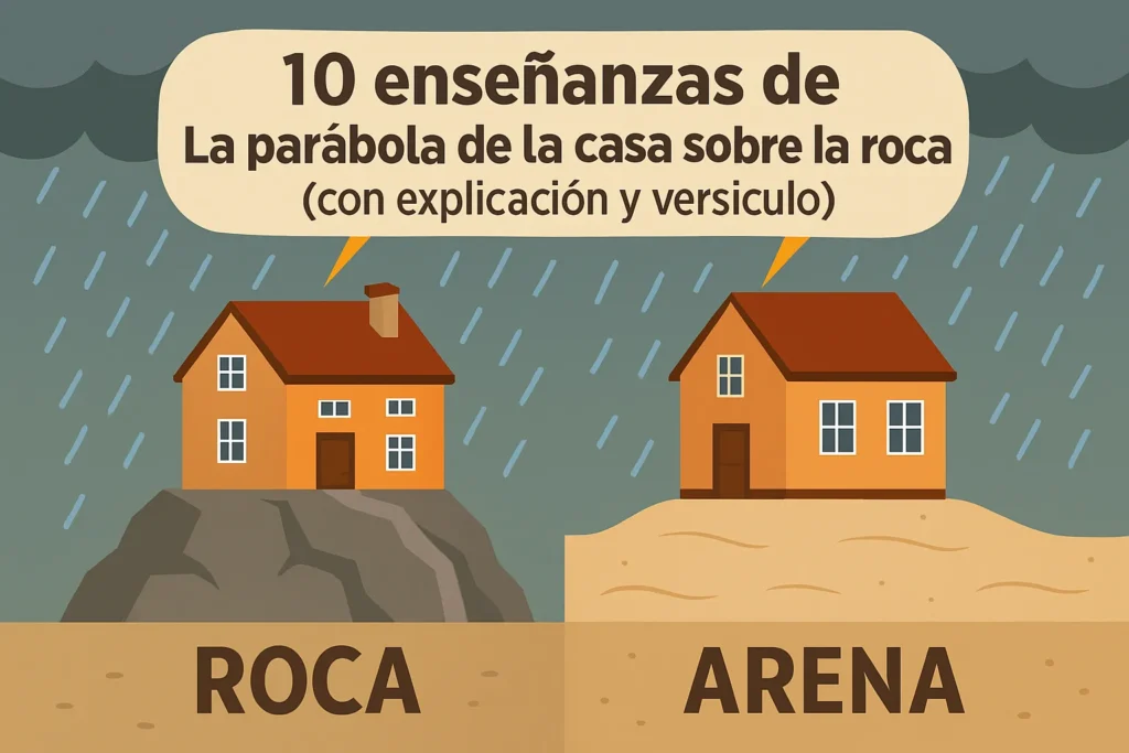 10 enseñanzas de La parábola de la casa sobre la roca (con explicación y versículo) » casa sobre la roca Parábola casa roca y arena diferencias
