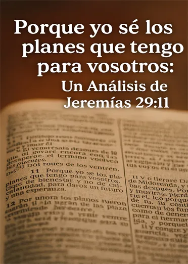 Porque yo sé los planes que tengo para vosotros - Un Análisis de Jeremías 29 11