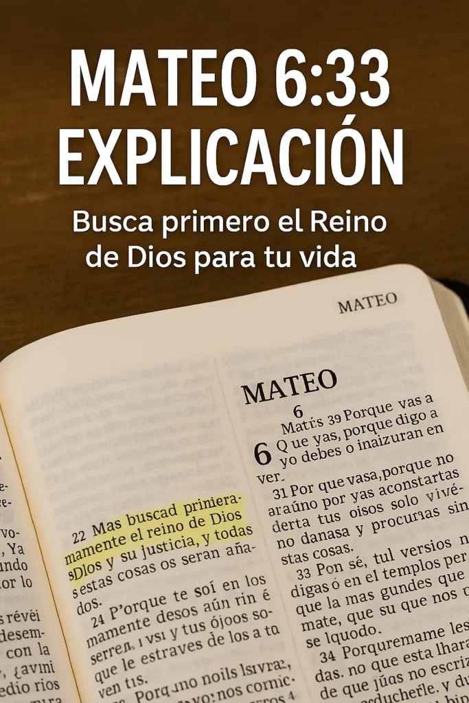 Mateo 6:33 explicación: Busca primero el Reino de Dios para tu vida