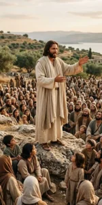 Jesús de Nazaret enseñando a multitudes